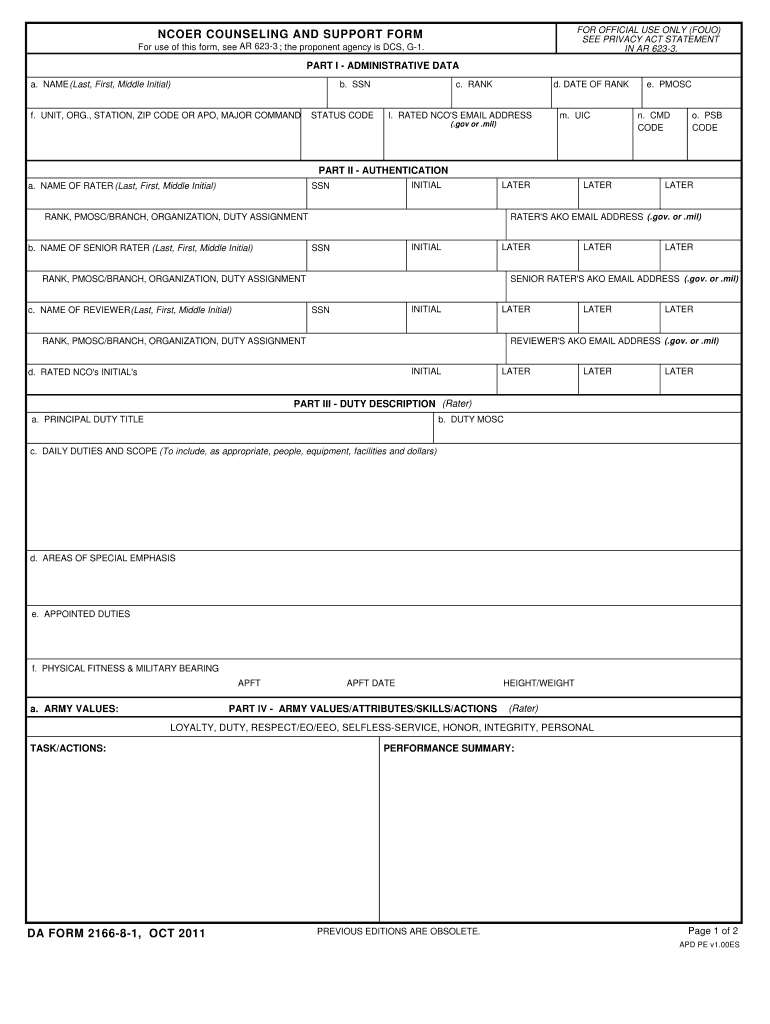 Download da form 2166-8-1