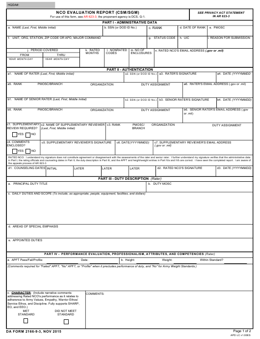 Download da form 2166-9-3