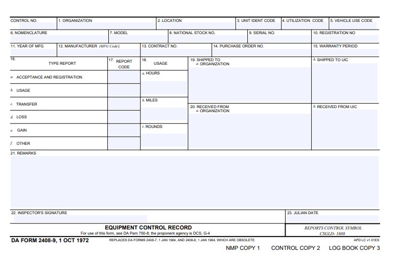 Download da form 2408-9