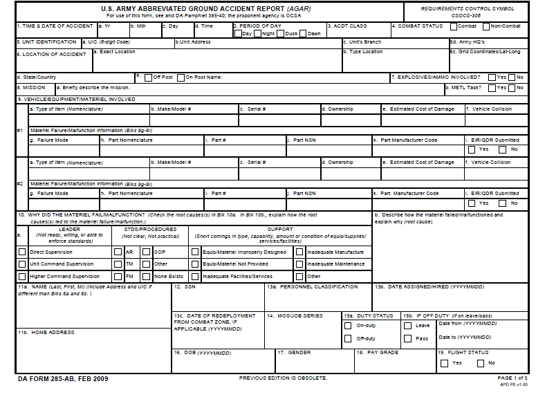 Download da form 285-AB