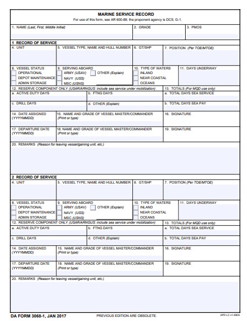 Download da form 3068-1