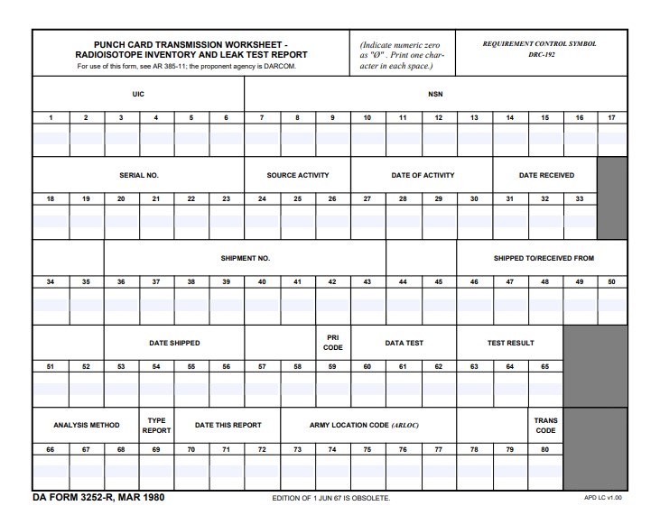 Download da form 3252-R