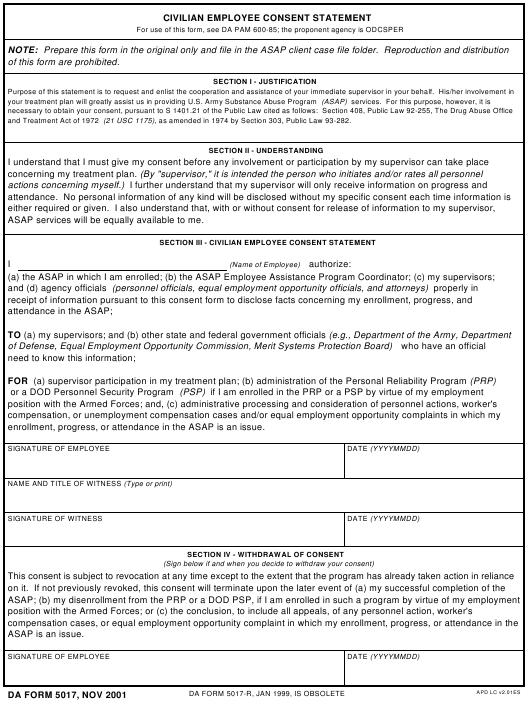 Download da form 5017