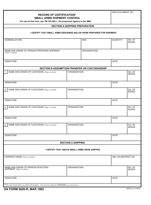 Download da form 5026-R