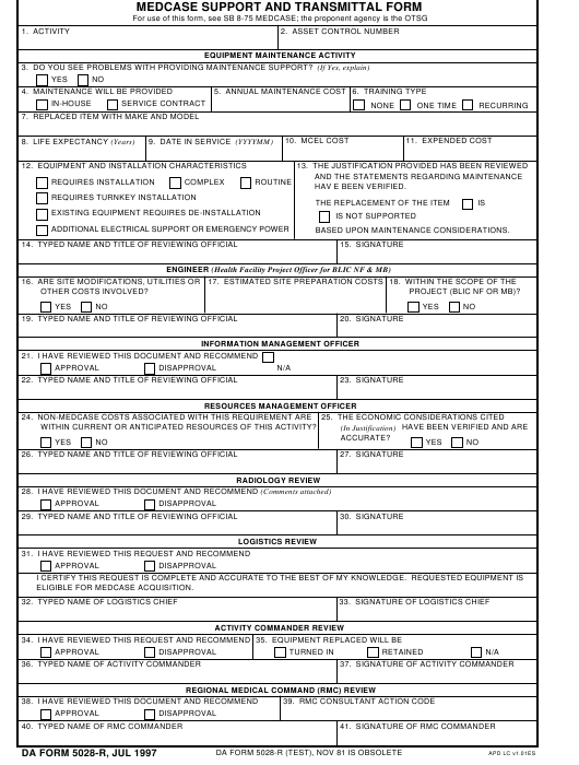 Download da form 5028-R