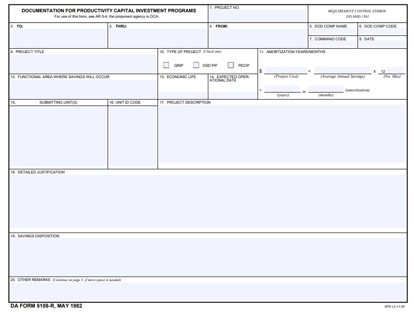 Download da form 5108-R