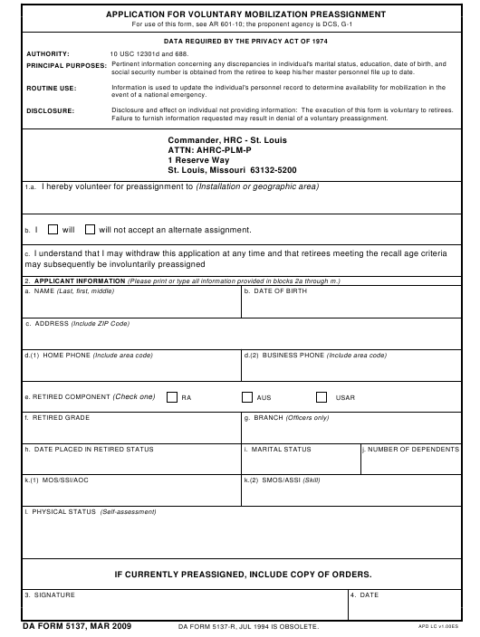 Download da form 5137