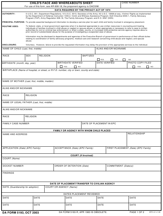 Download da form 5193