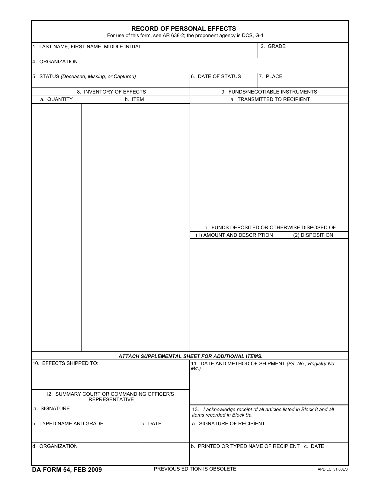 Download da form 54