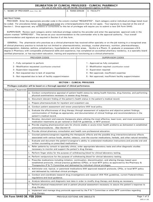 Download da form 5440-38