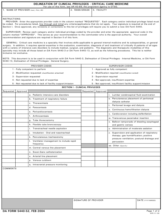 Download da form 5440-52