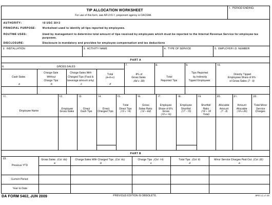 Download da form 5462