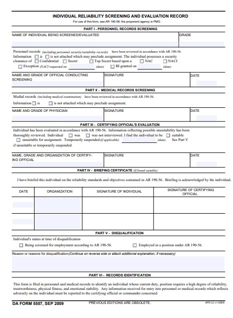 Download da form 5557