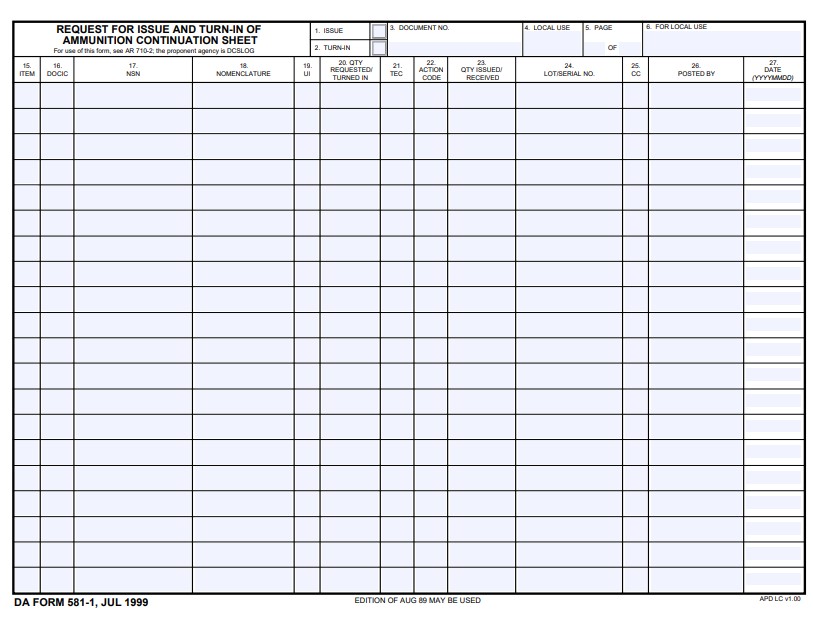 Download da form 581-1