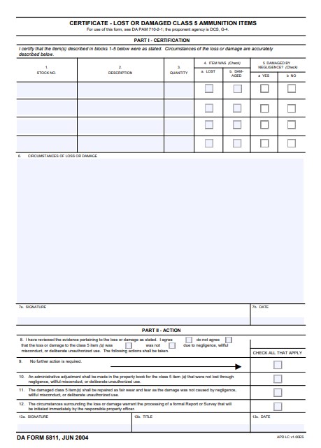 Download da form 5811