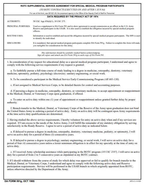 Download da form 591G