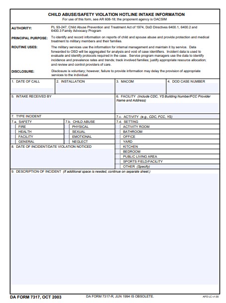 Download da form 7317