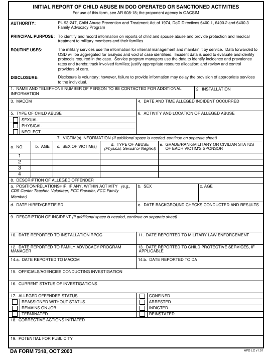 Download da form 7318