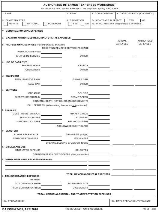 Download da form 7405