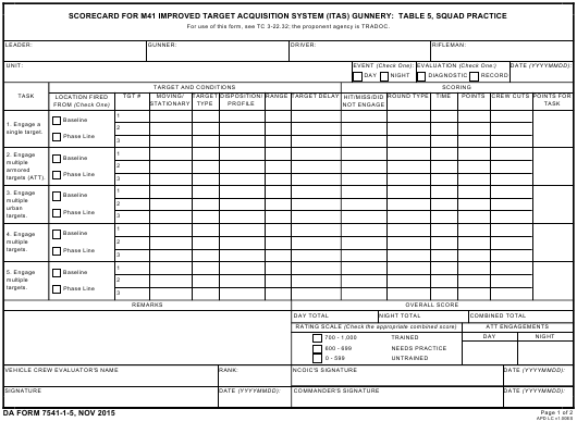 Download da form 7541-1-5