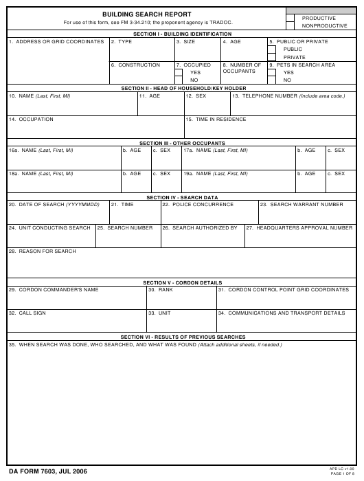 Download da form 7603