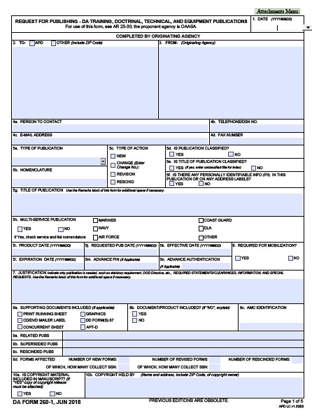 Download da form 260-1