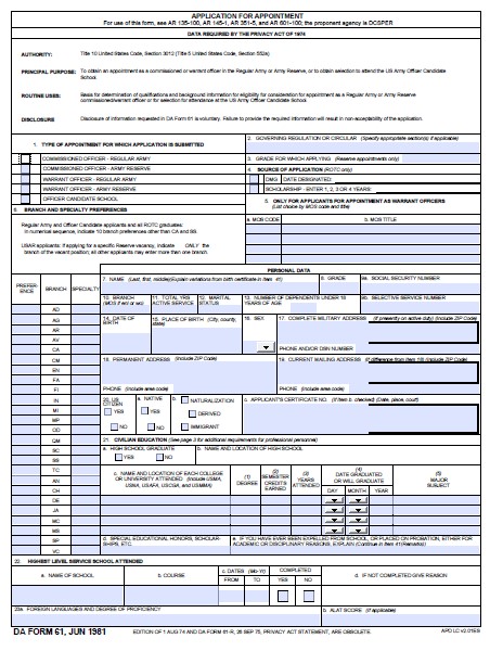 Download da form 61