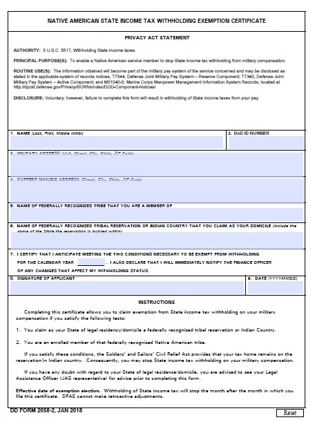 Download dd form 2058-2