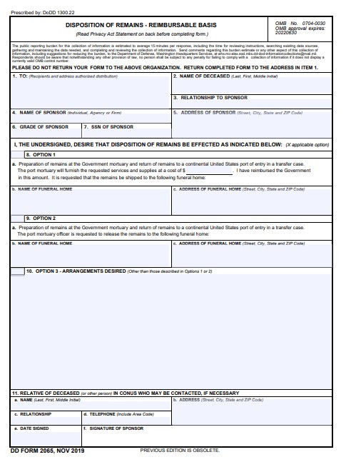 Download dd form 2065