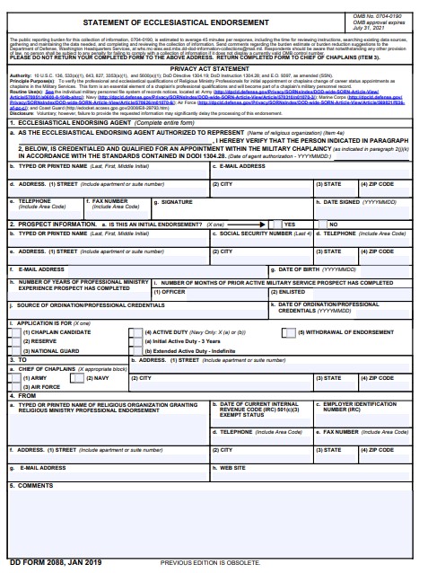 Download dd form 2088