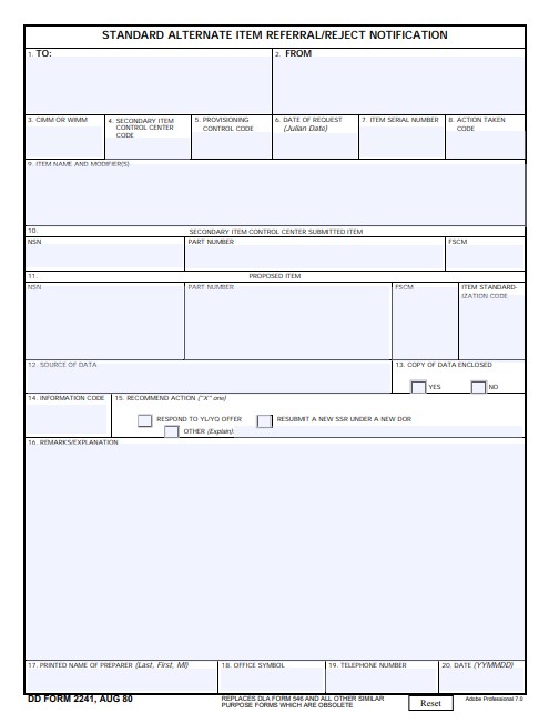 Download dd form 2241