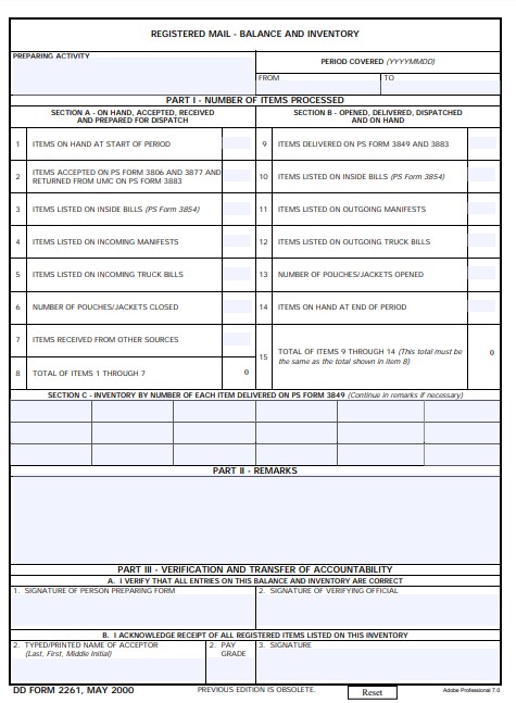 Download dd form 2261