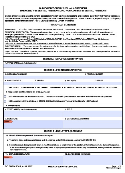 Download dd form 2365