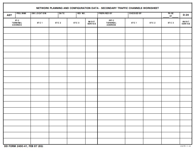 Download dd form 2490-41