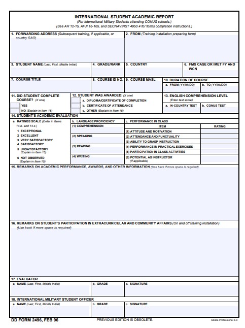 Download dd form 2496