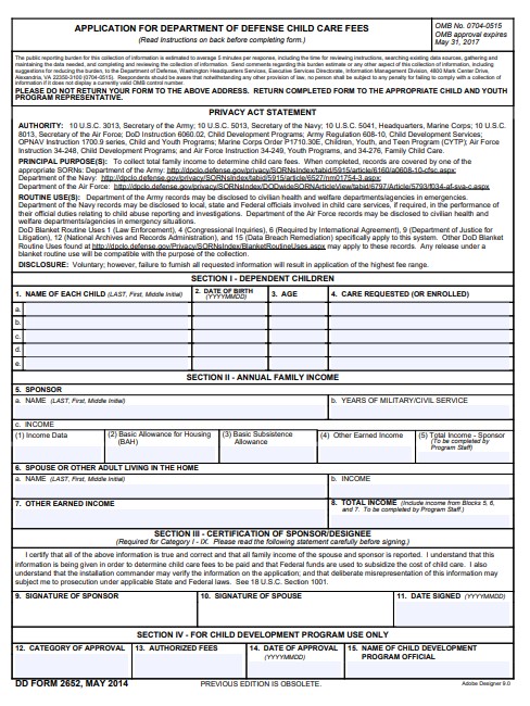 Download dd form 2652