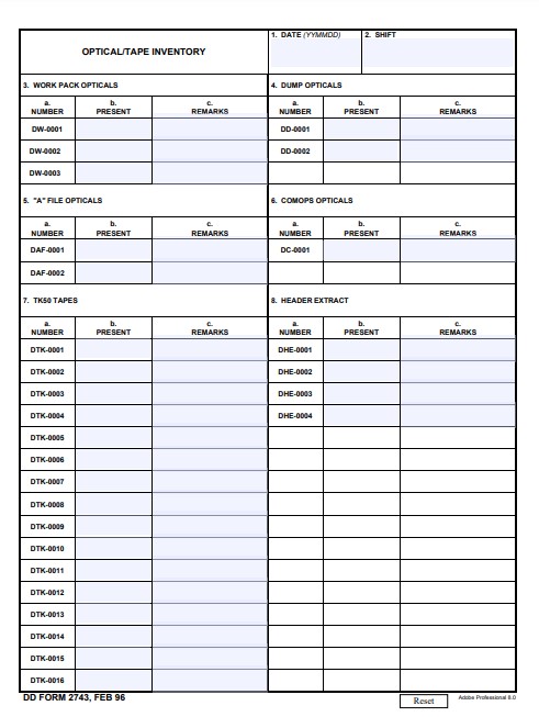 Download dd form 2743