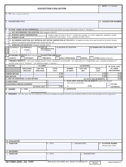 Download dd form 2800