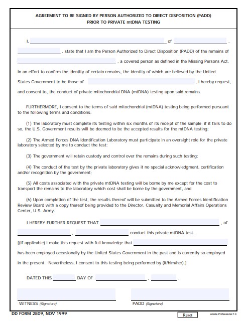 Download dd form 2809