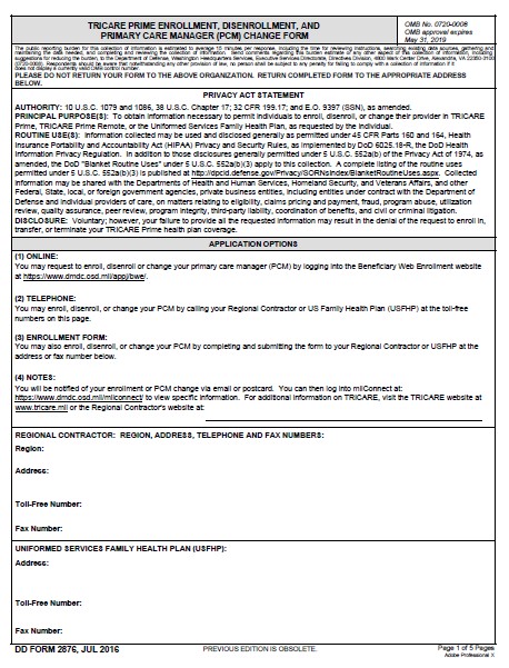 Download dd form 2876