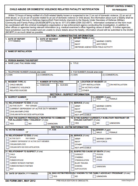 Download dd form 2901