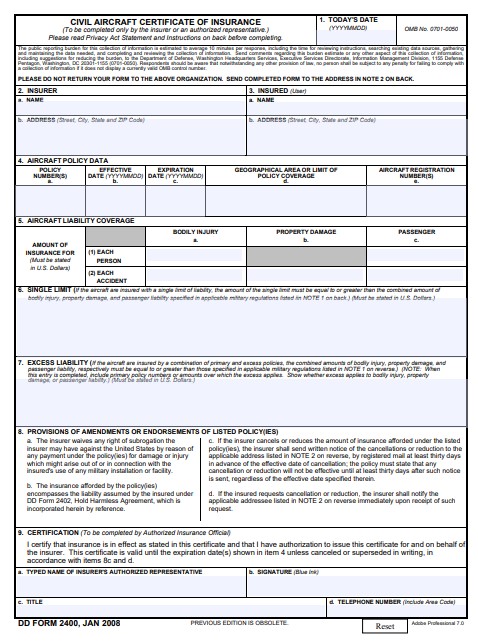 Download dd form 2400