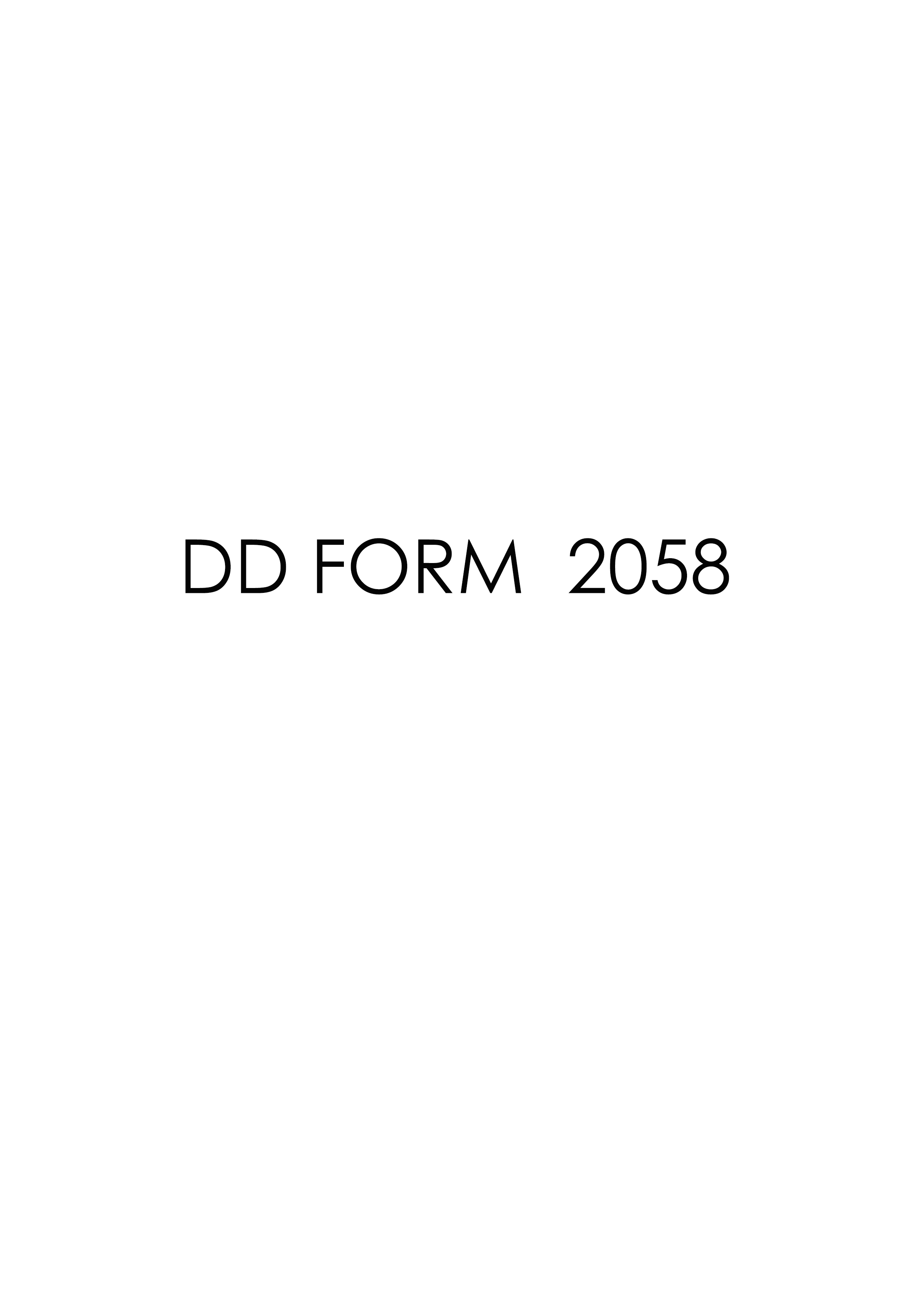 Download dd form 2058