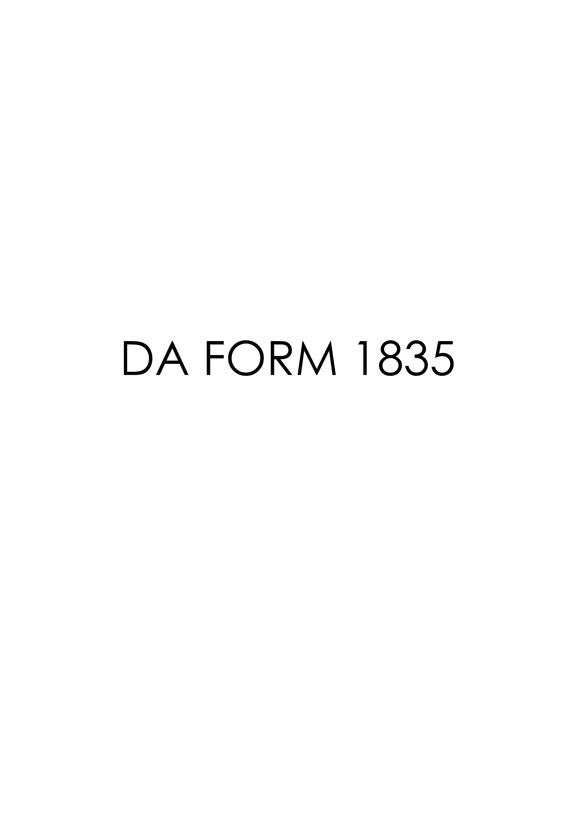 DA Form 1835 form preview
