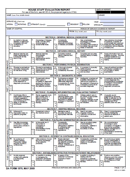 DA Form 1970 form preview