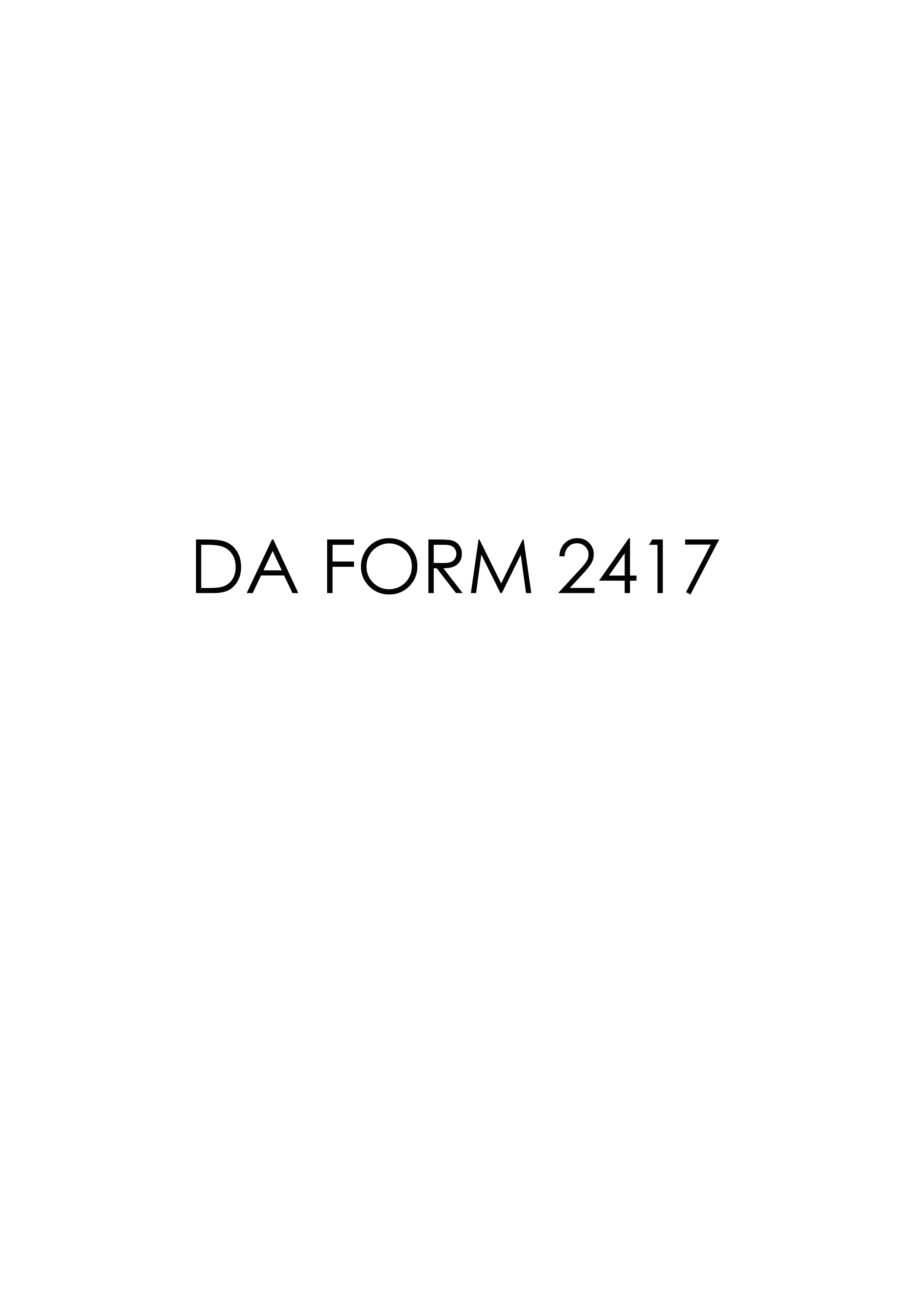 DA Form 2417 form preview