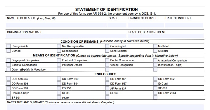 DA Form 2773 form preview