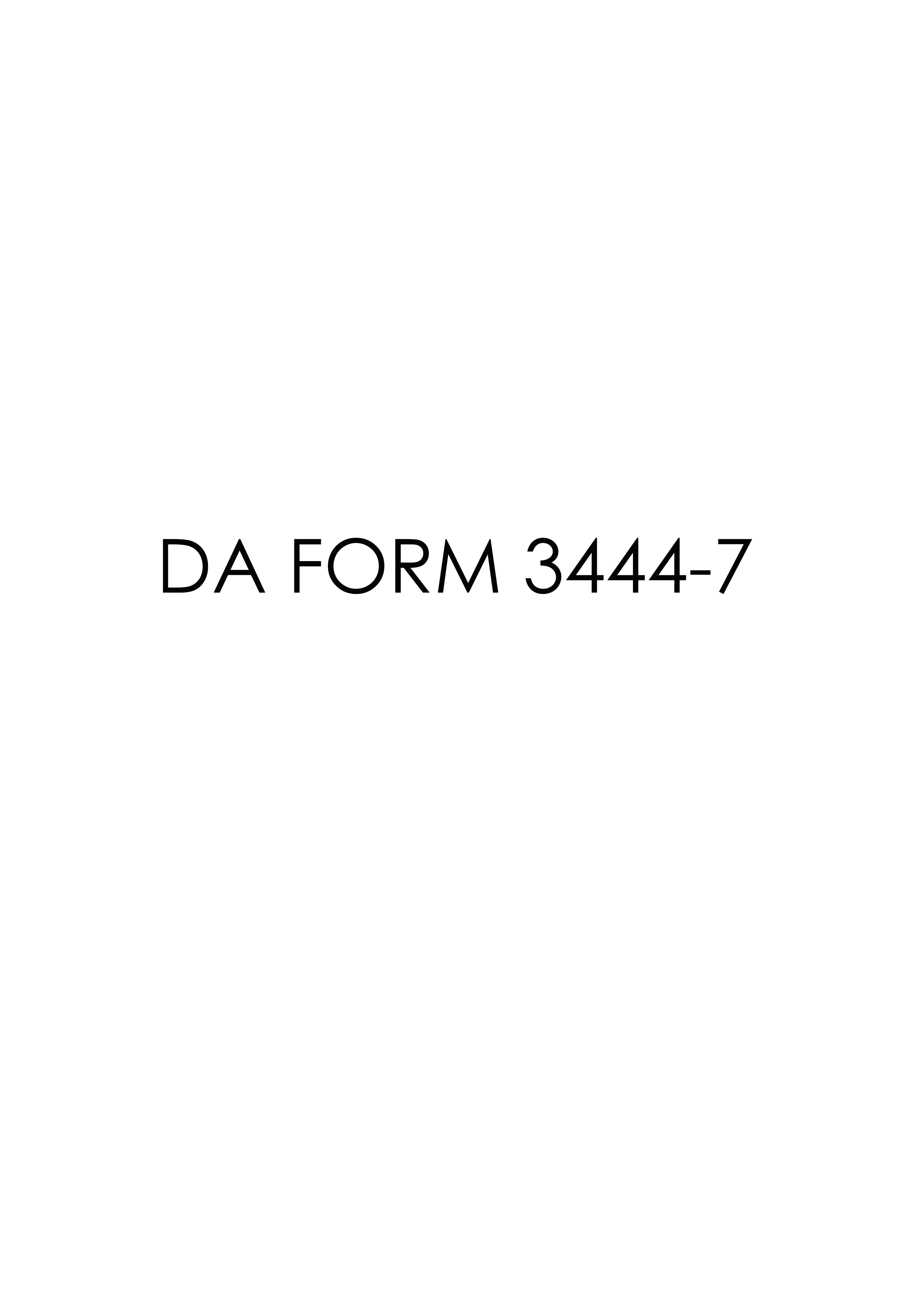 DA Form 3444-7 form preview