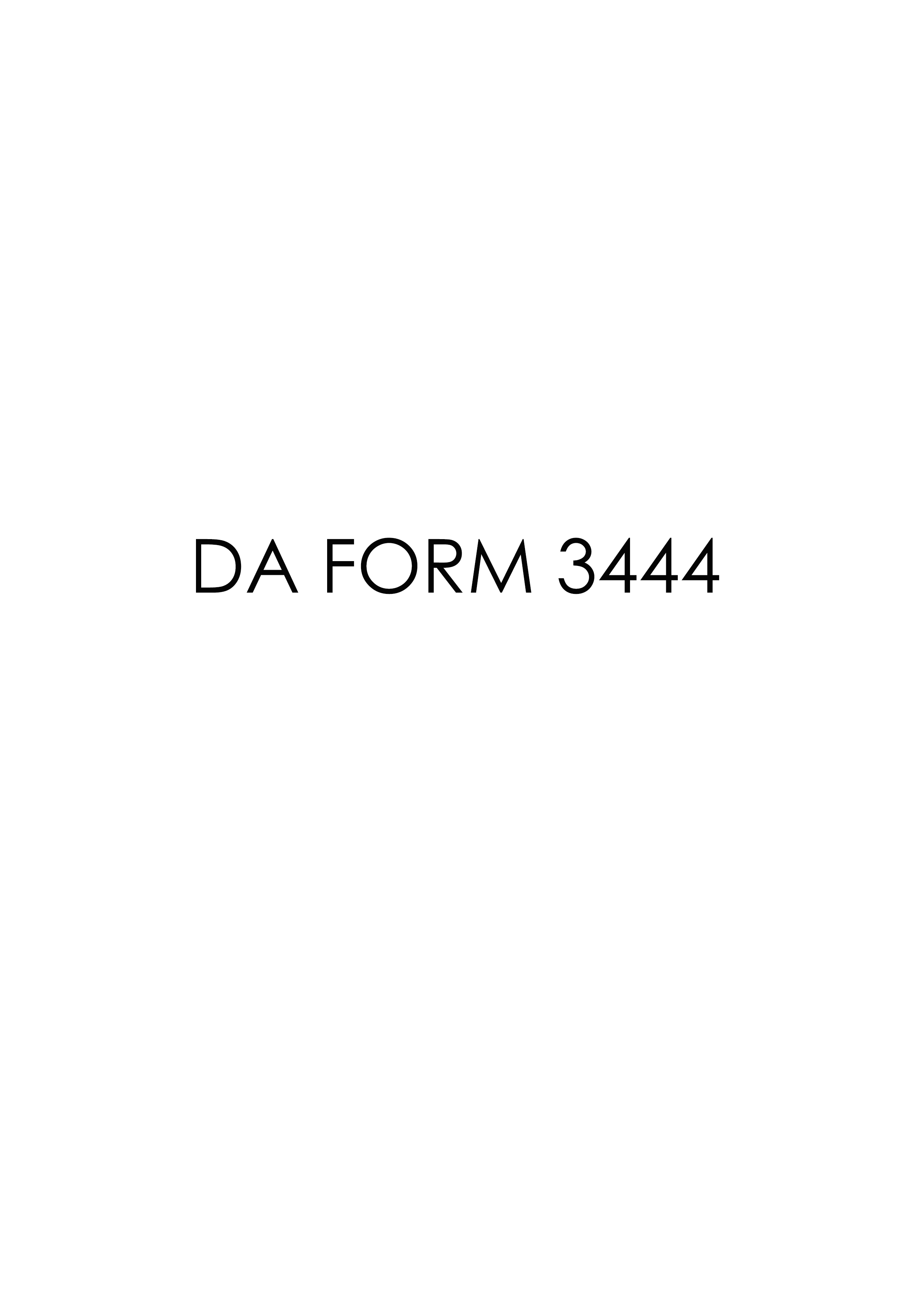 DA Form 3444 form preview