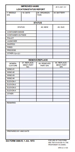 DA Form 3880-R form preview